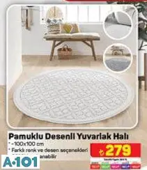 PAMUKLU DESENLİ YUVARLAK HALI 100X100 CM PAMUKLU DESENLİ YUVARLAK HALI 100X100 CM